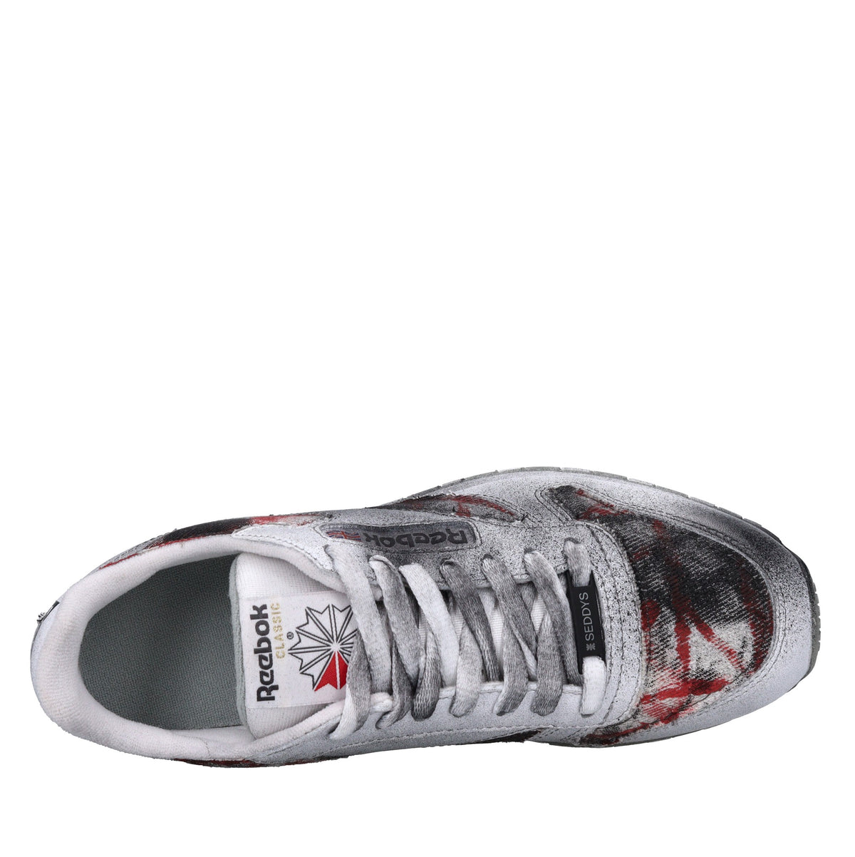 Sneakers in pelle e tessuto 