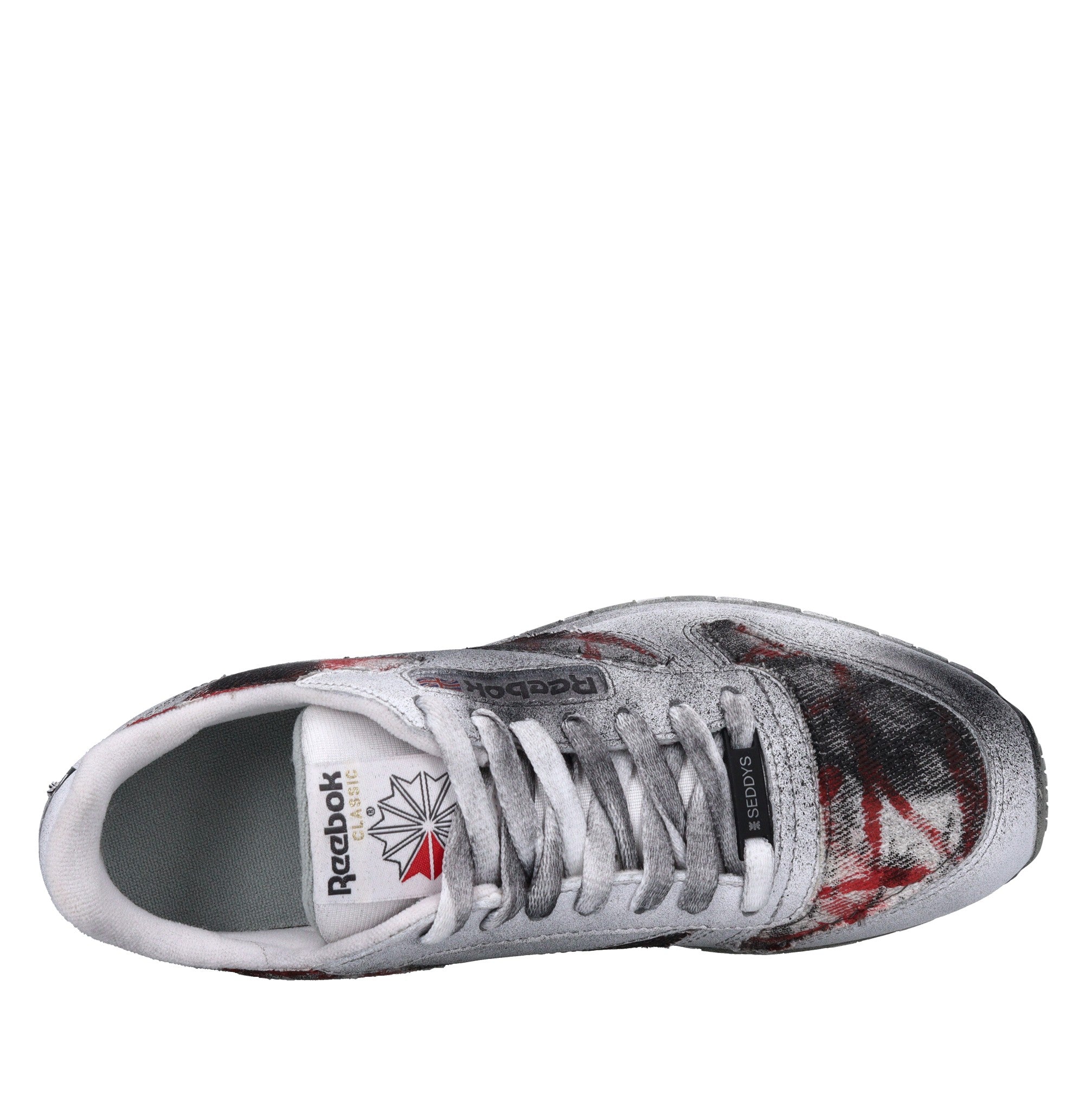 Sneakers in pelle e tessuto 