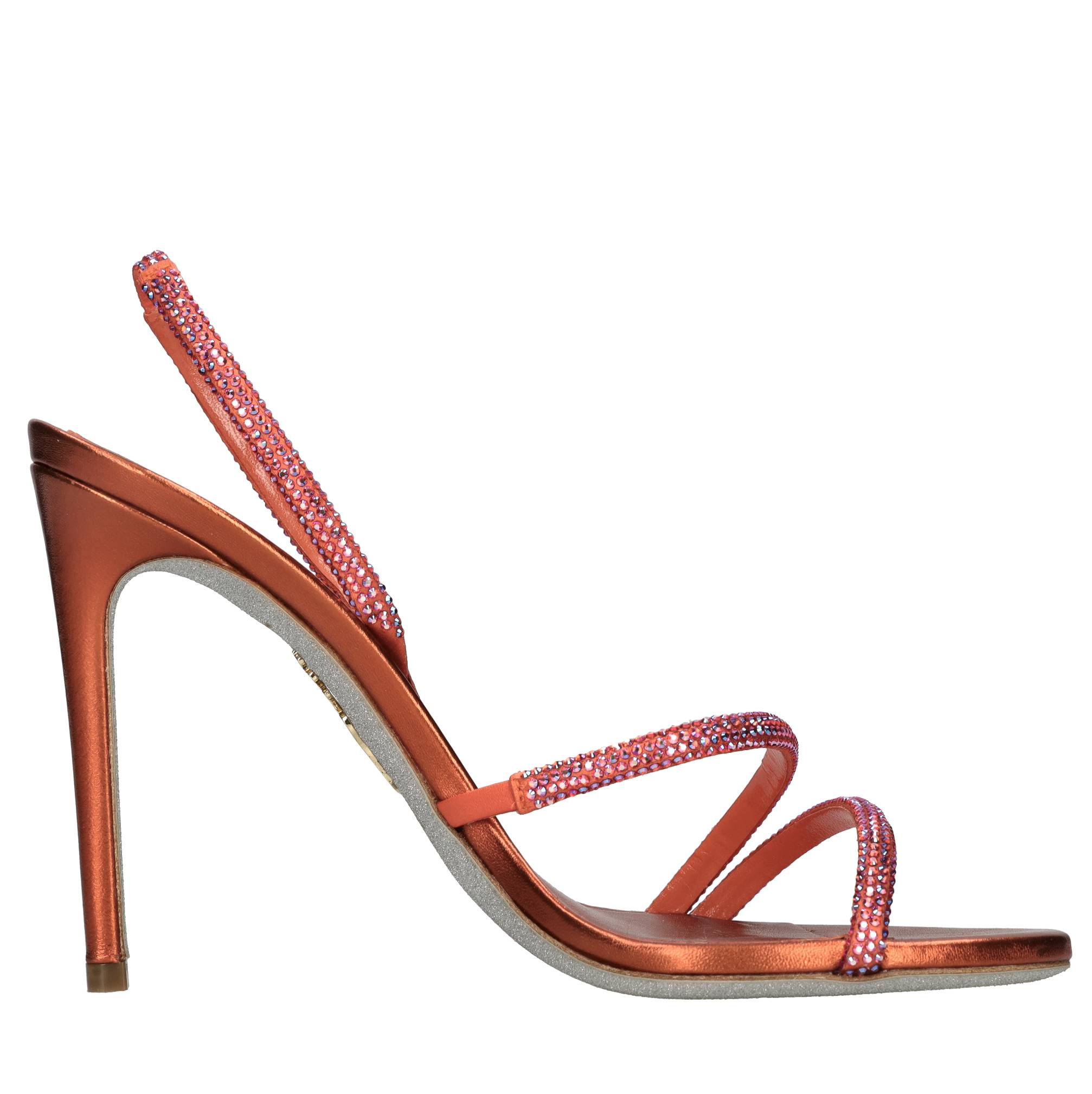 Sandali IRINA in cuoio raso e strass 