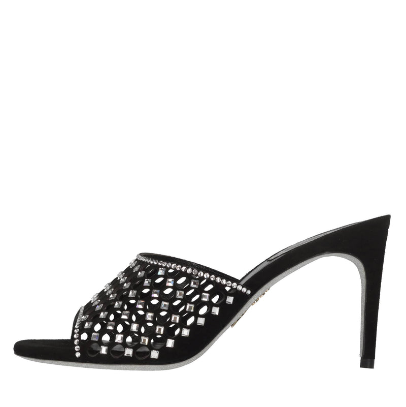 Mules Ginger in camoscio e strass 