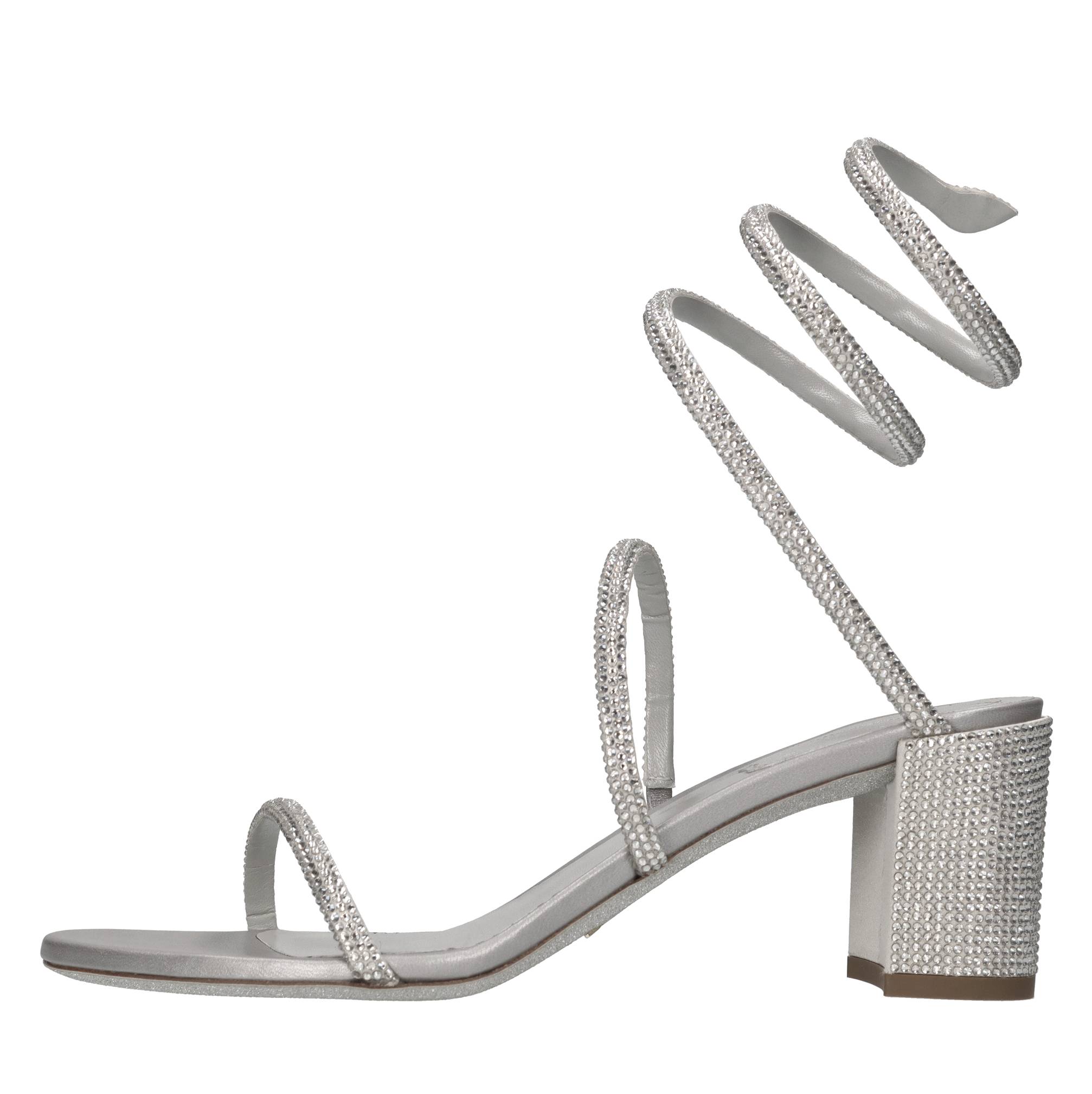 Sandali Cleo in camoscio,raso e strass 