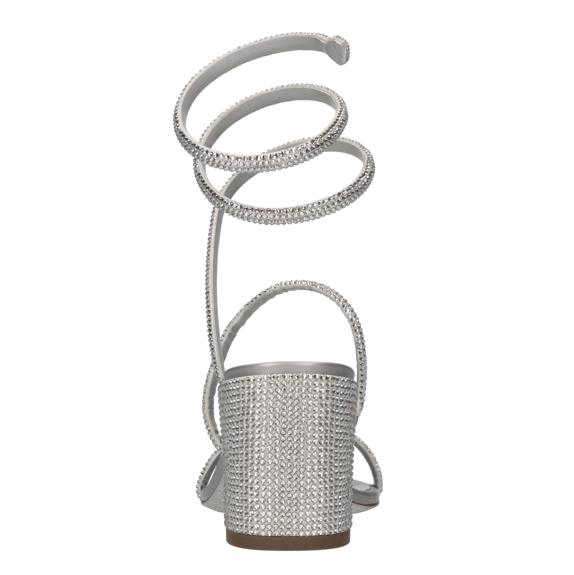 Sandali Cleo in camoscio,raso e strass 