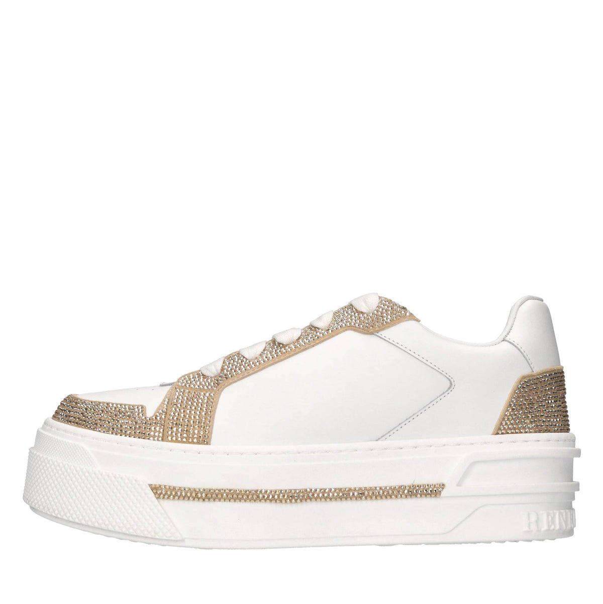 Sneakers in pelle e strass 