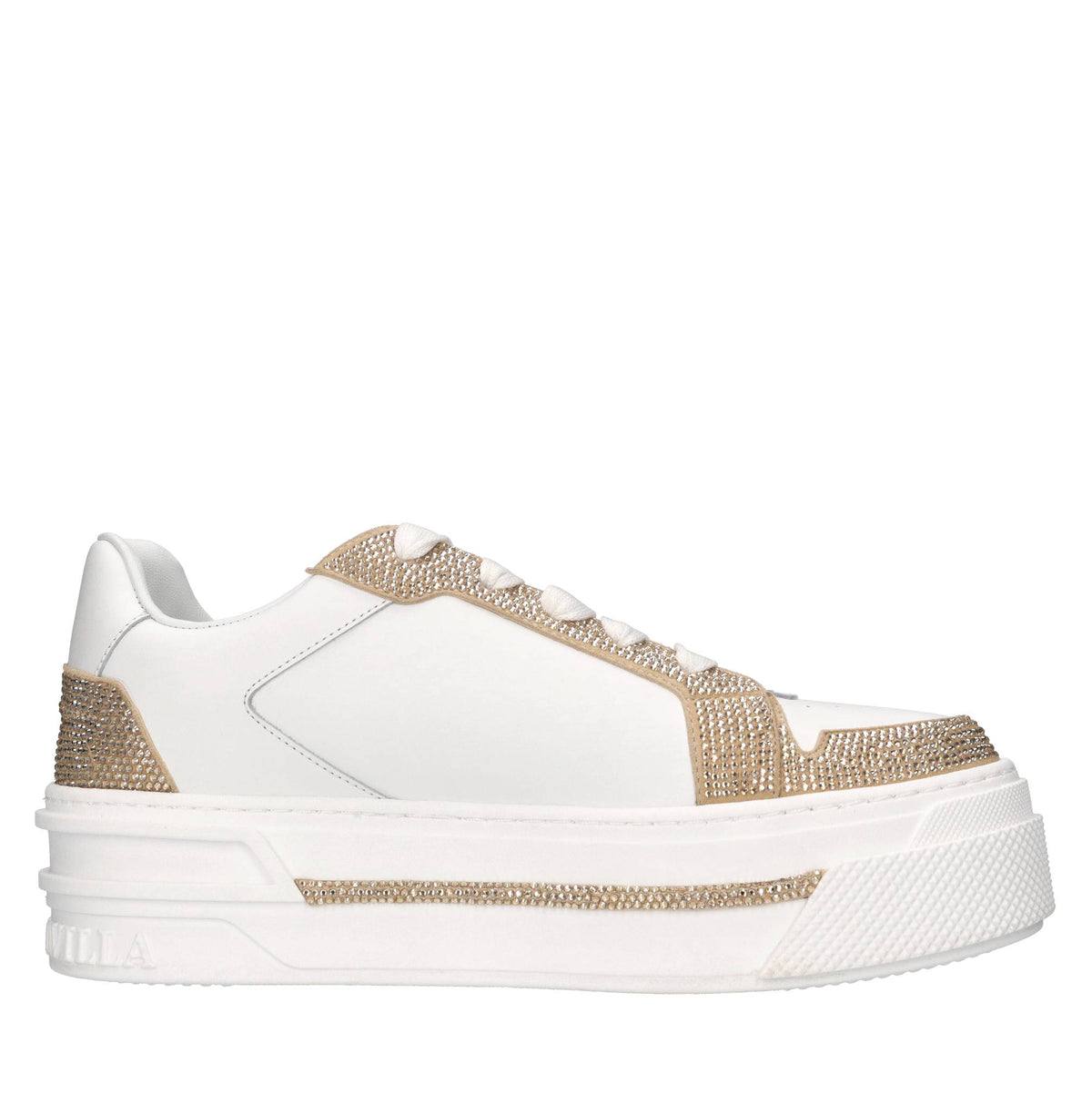 Sneakers in pelle e strass 