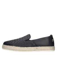 Mocassini espadrillas in pelle e rafia 