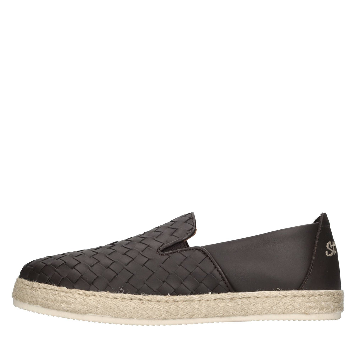 Mocassini espadrillas in pelle e rafia 