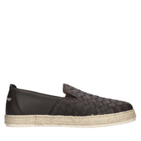Mocassini espadrillas in pelle e rafia 