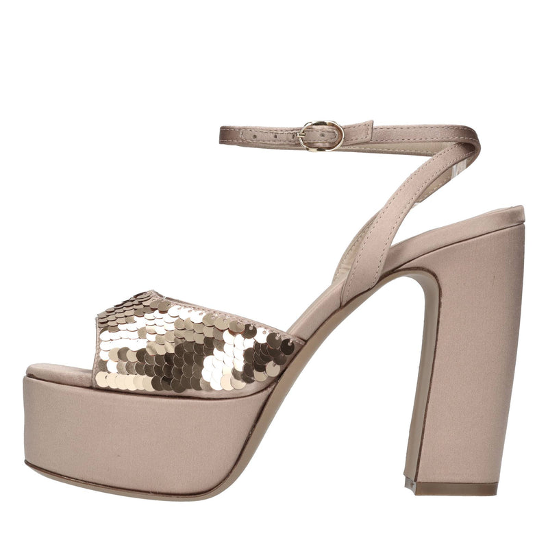 Sandali in raso e paillettes 