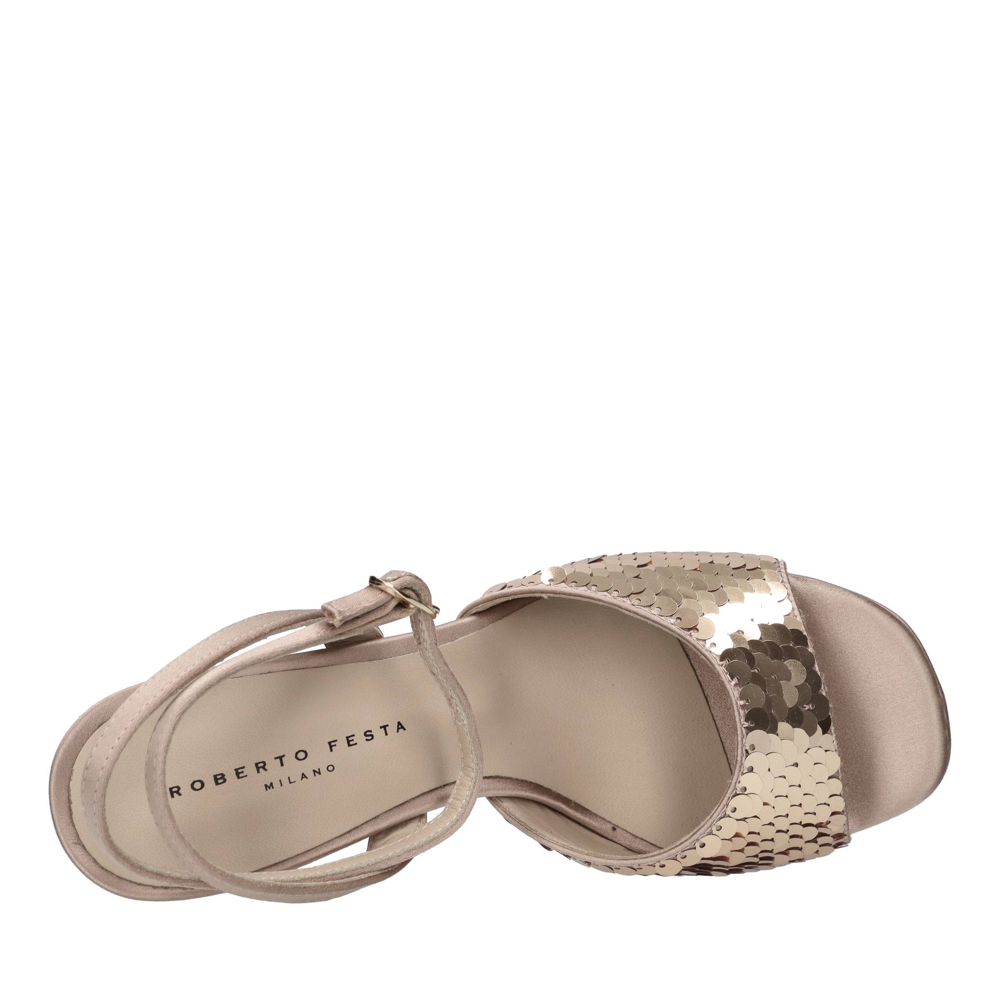 Sandali in raso e paillettes 