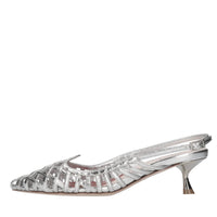 Décolleté slingback in pelle 