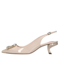 Décolleté slingback in vernice 