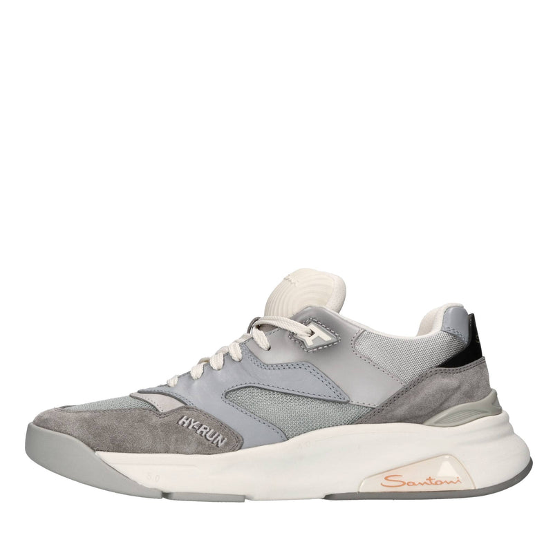 Sneakers in pelle,camoscio e tessuto 