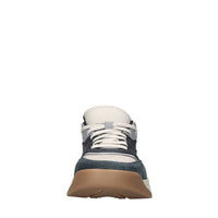 Sneakers in pelle camoscio e tessuto 