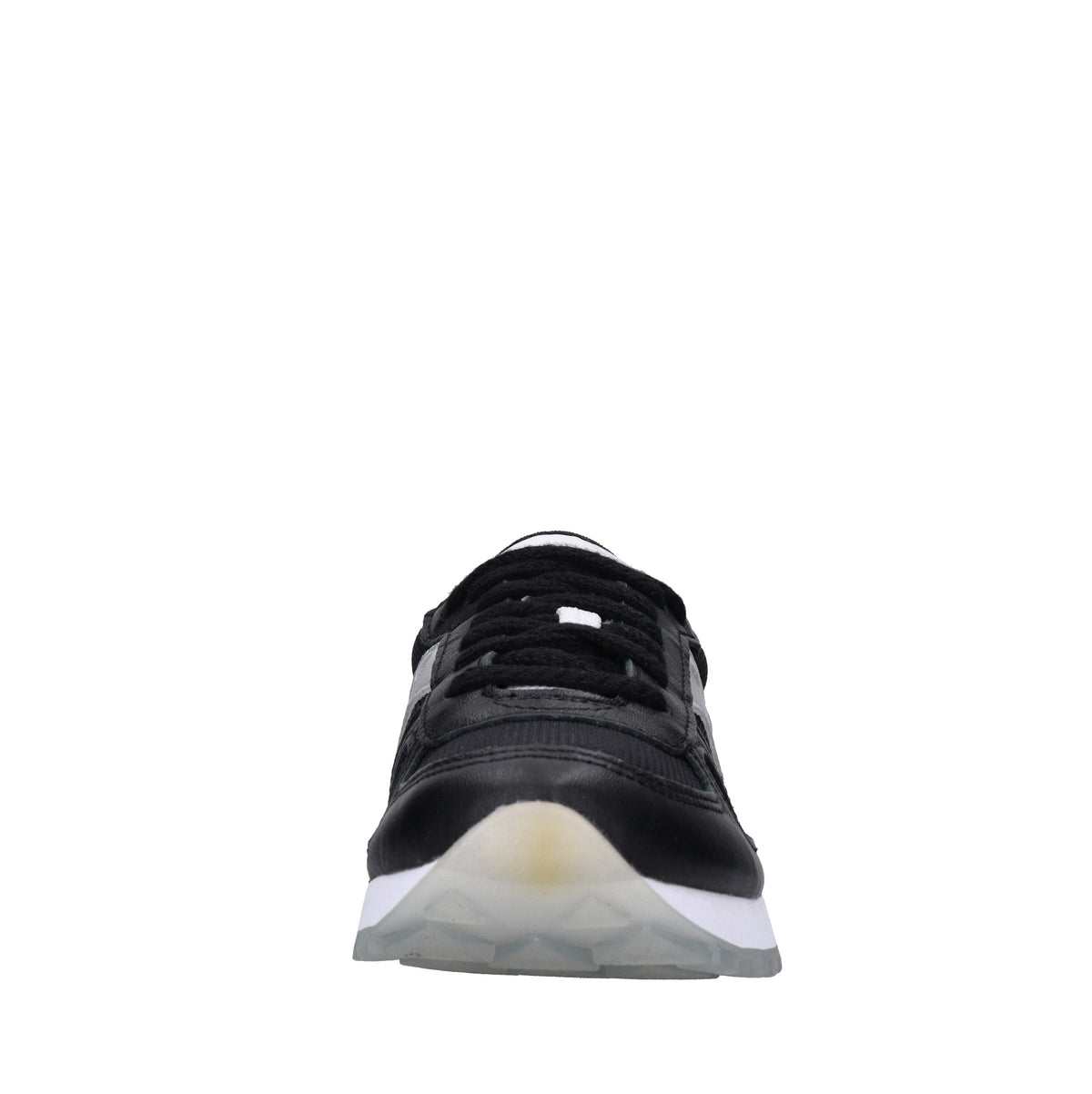 Sneakers in pelle e tessuto 