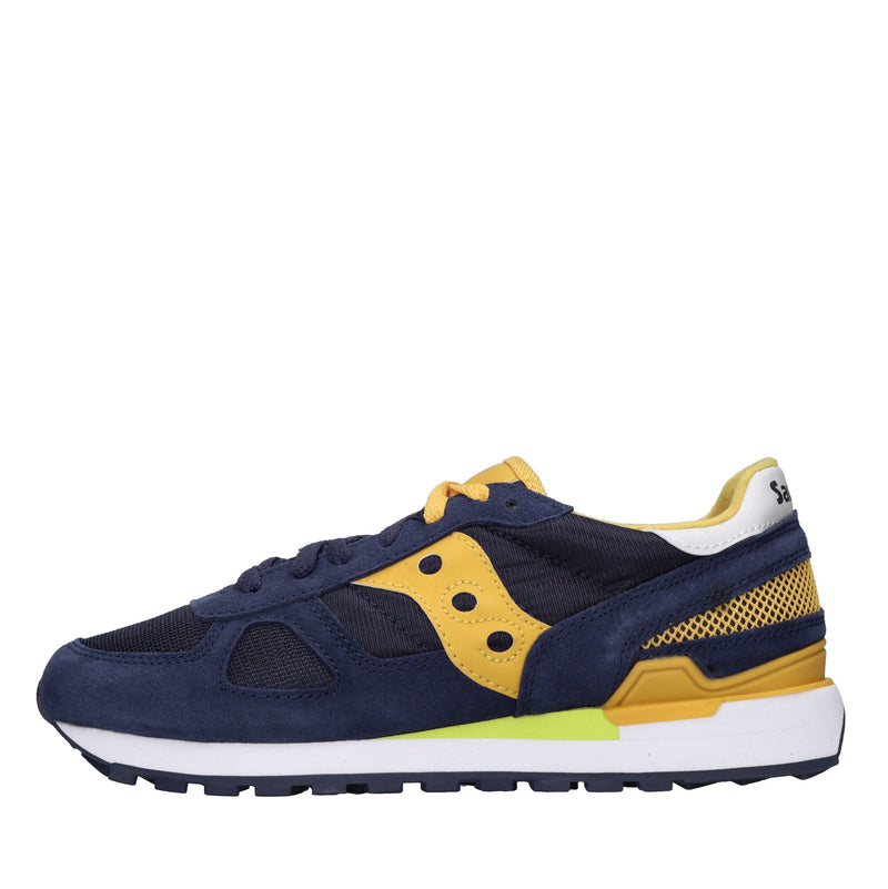 Sneakers in camoscio e tessuto 