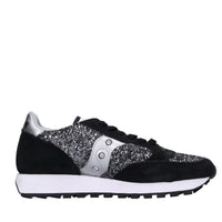 Sneakers in camoscio, tessuto e glitter 