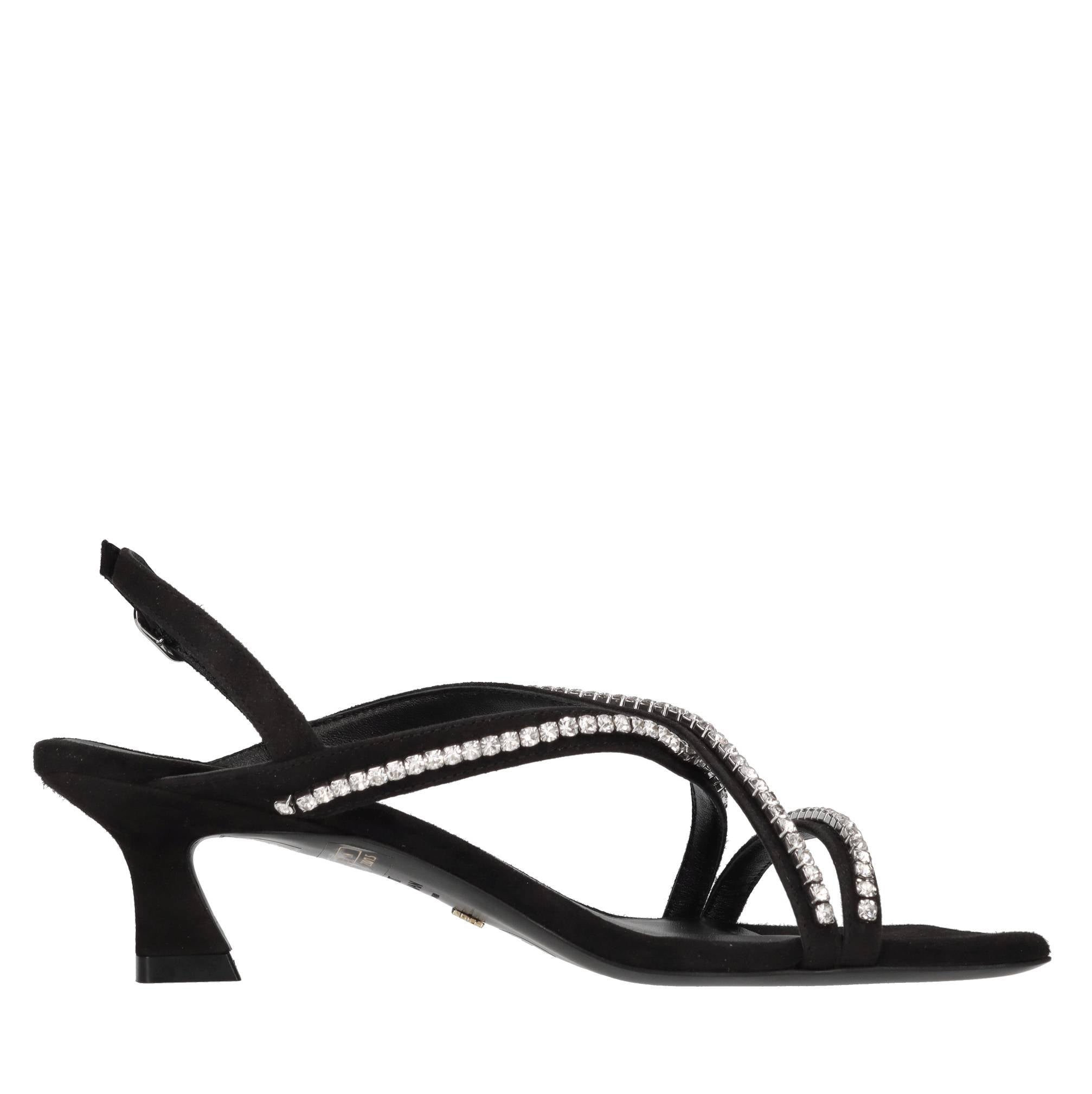 Sandali in camoscio e strass 