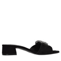 Mules in camoscio e strass 