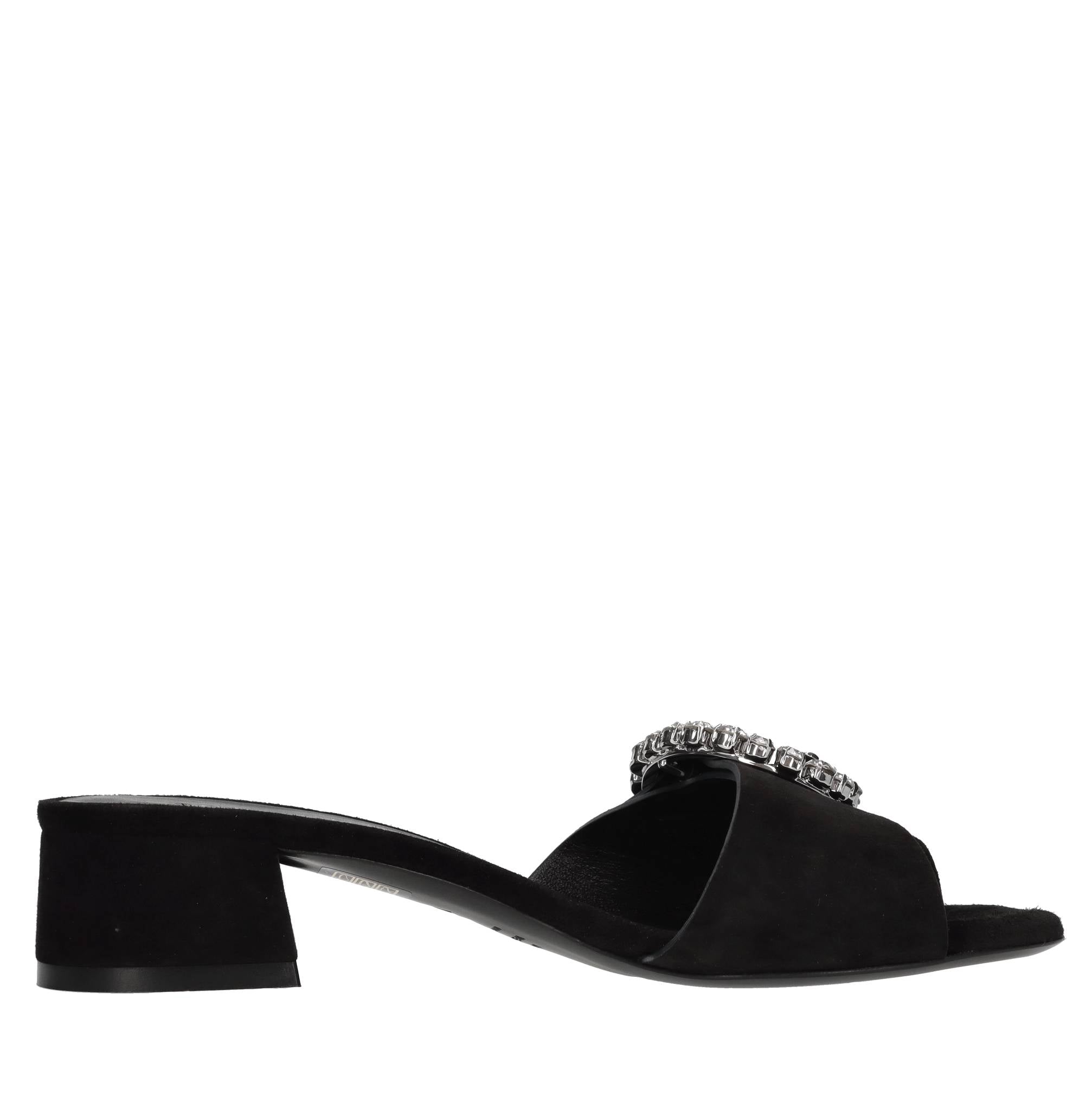 Mules in camoscio e strass 