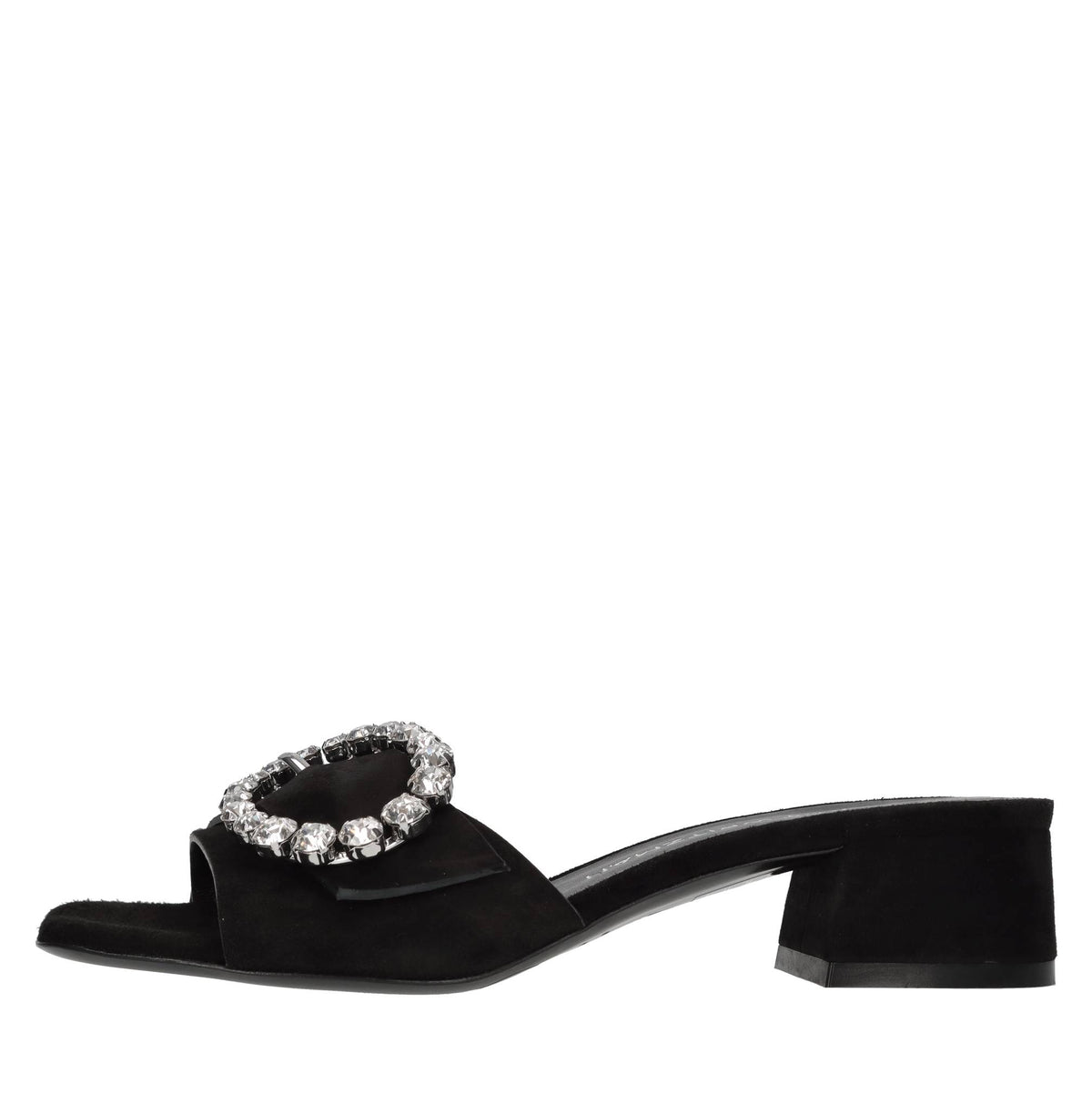 Mules in camoscio e strass 
