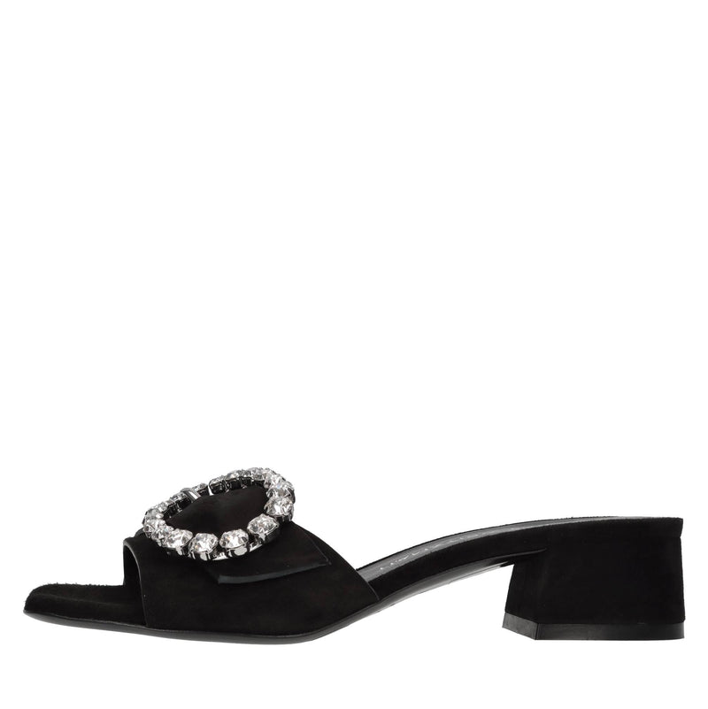 Mules in camoscio e strass 