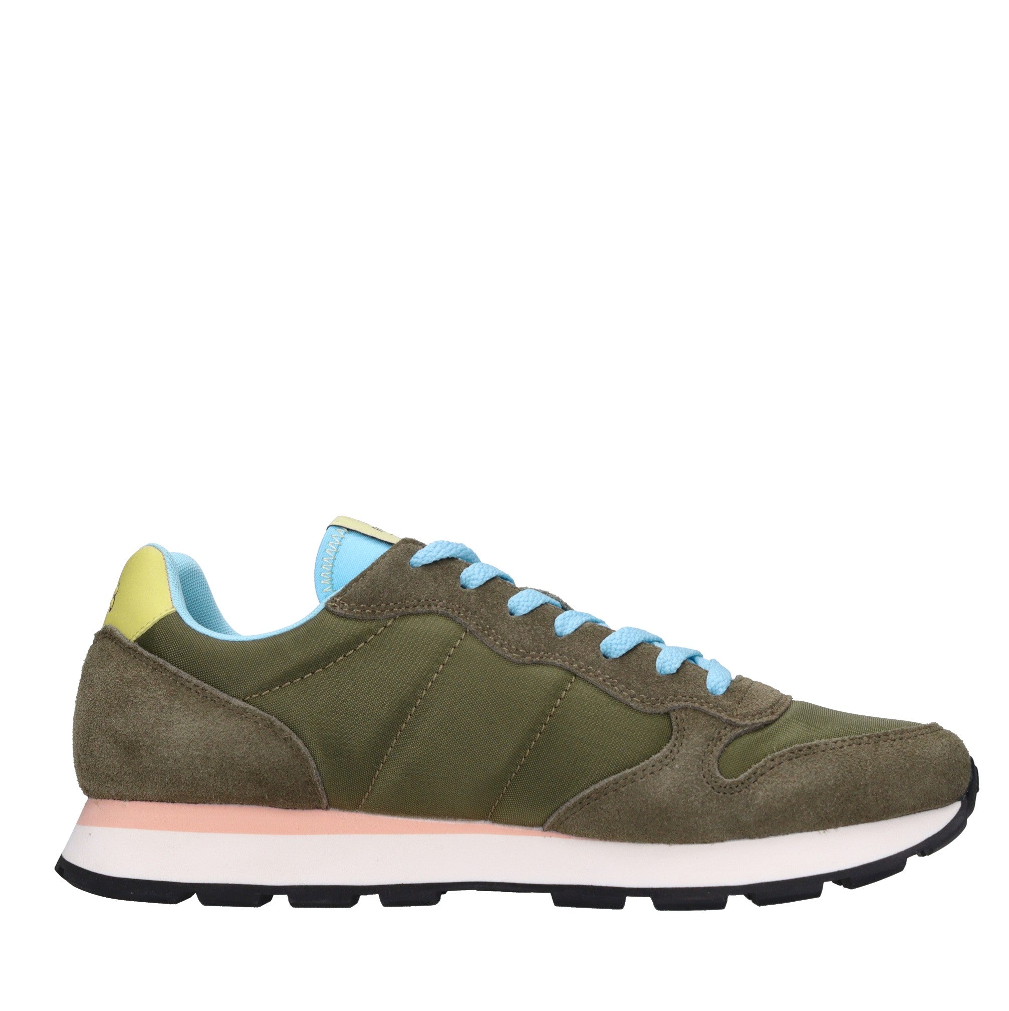 Sneakers in camoscio e tessuto 