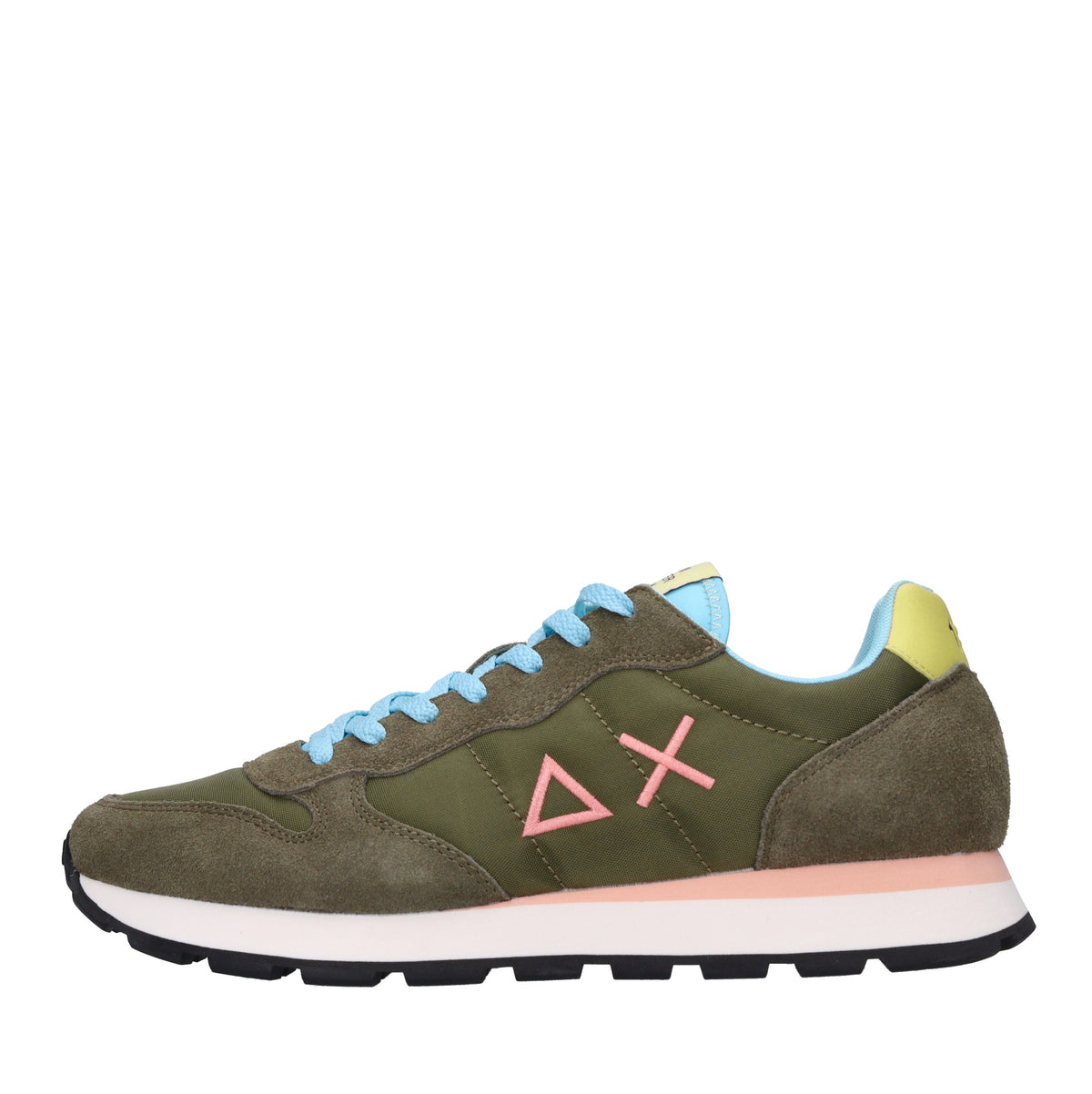 Sneakers in camoscio e tessuto 