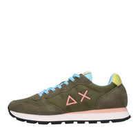 Sneakers in camoscio e tessuto 