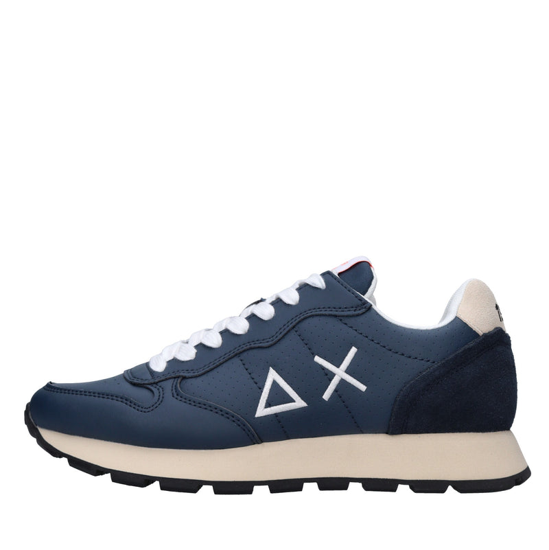 Sneakers in pelle e tessuto 