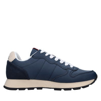 Sneakers in pelle e tessuto 
