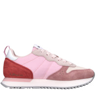 Sneakers in pelle e tessuto 