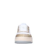 Sneakers in glitter e pelle 