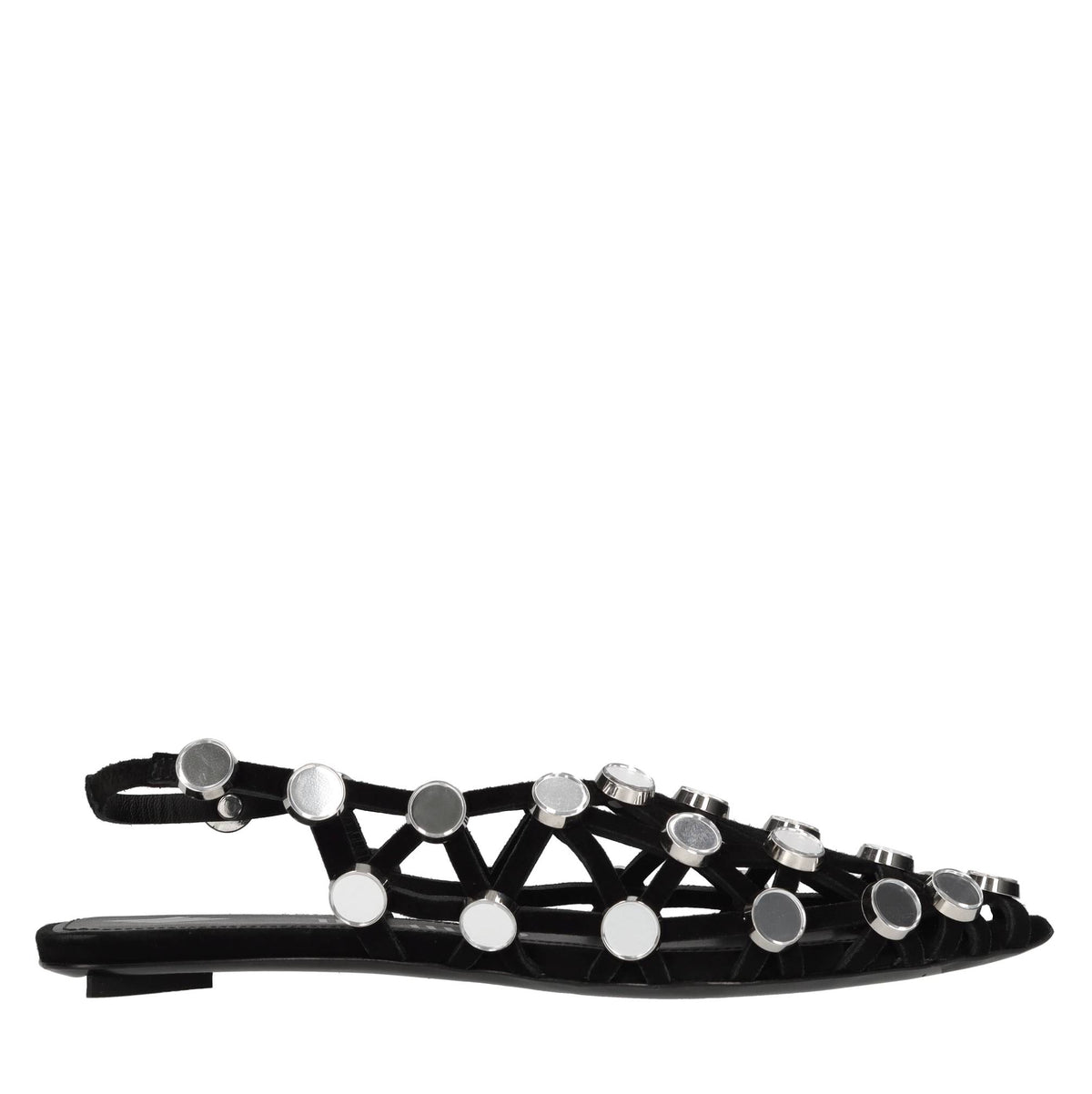 Ballerine slingback Grid in camoscio con applicazione di specchietti 