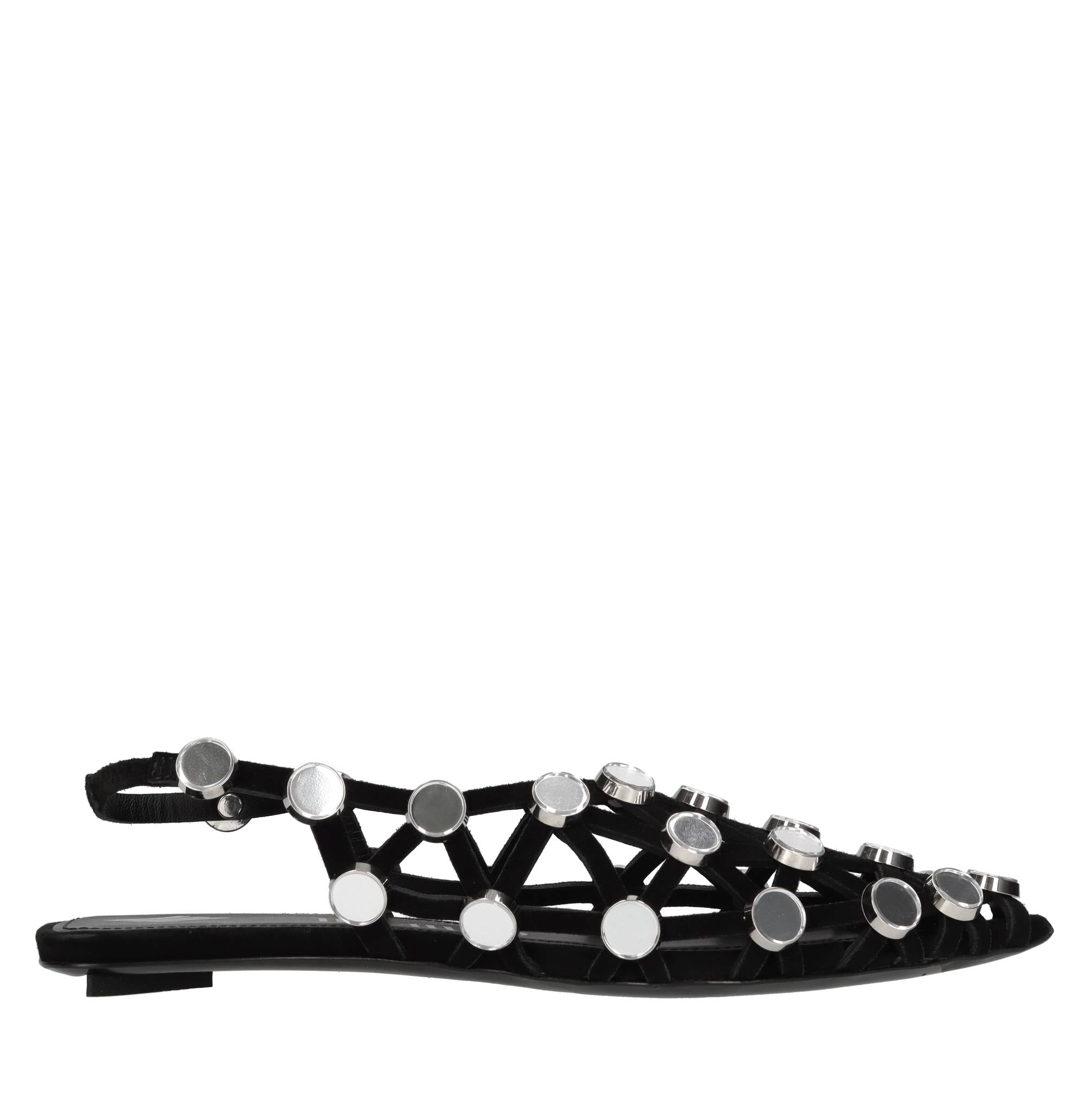 Ballerine slingback Grid in camoscio con applicazione di specchietti 