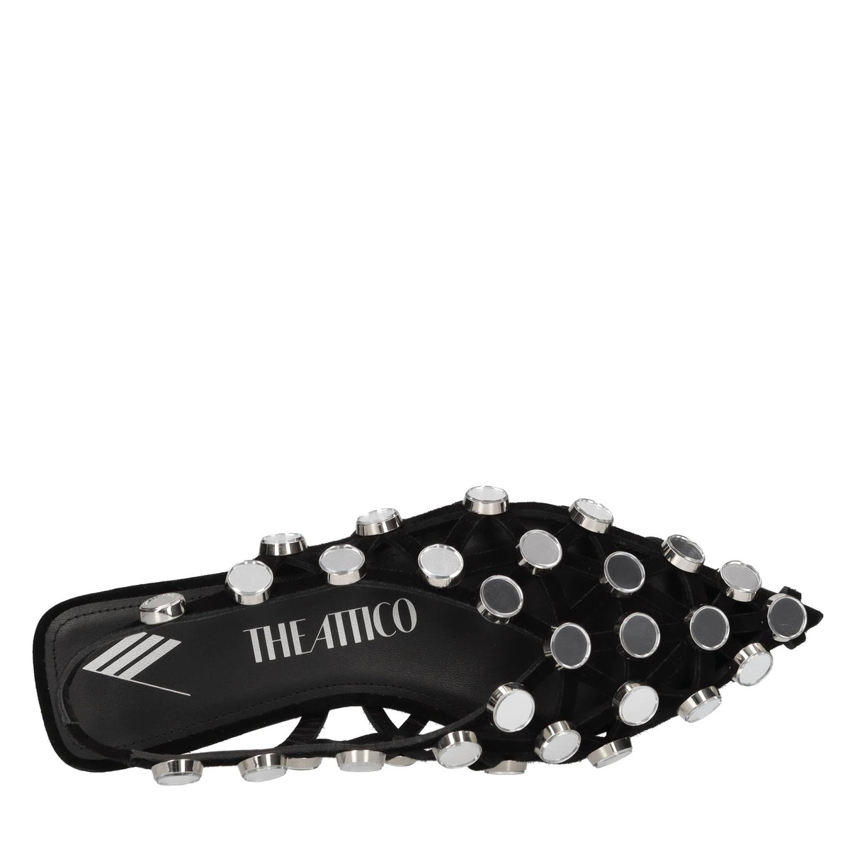 Ballerine slingback Grid in camoscio con applicazione di specchietti 