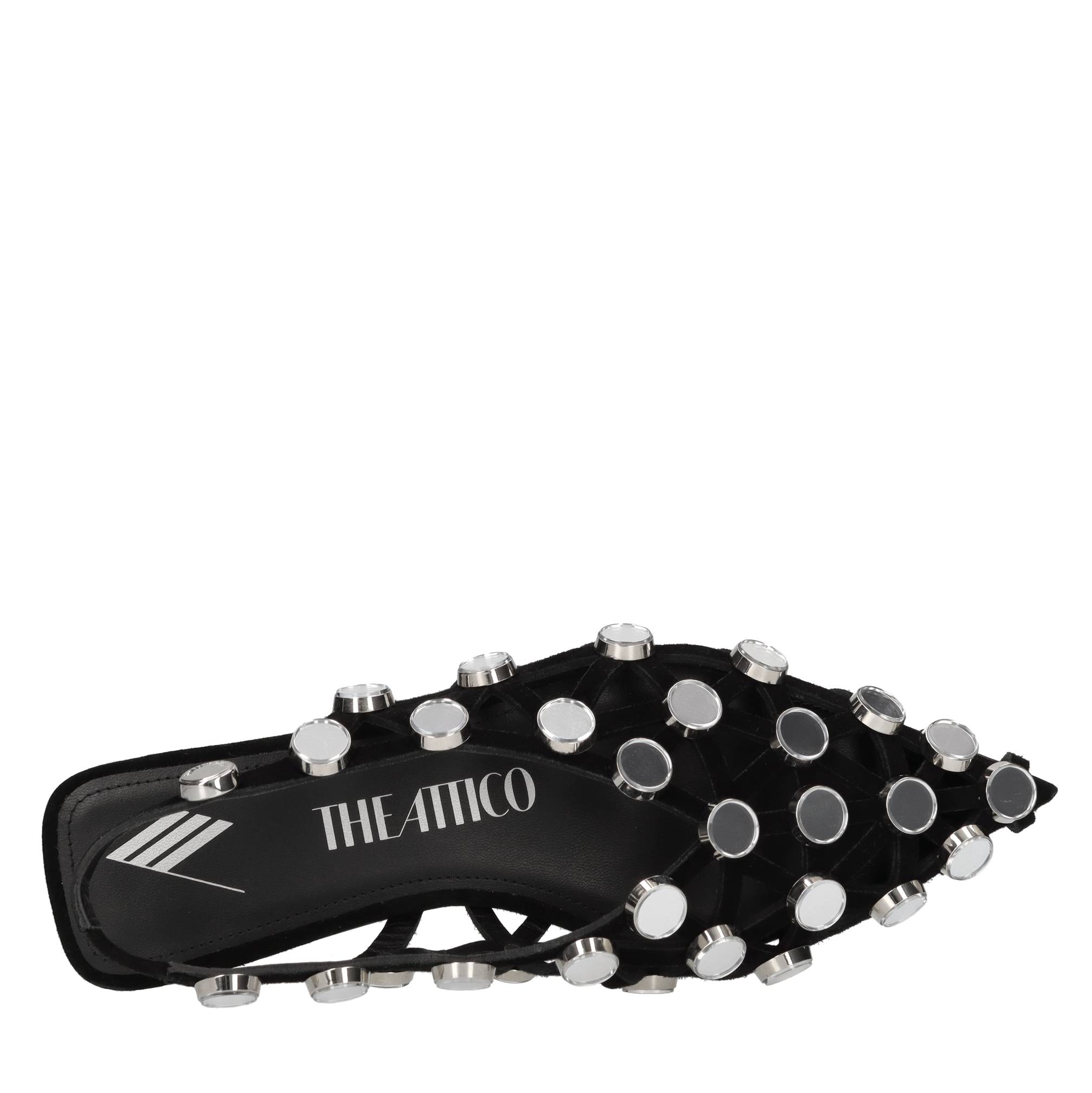 Ballerine slingback Grid in camoscio con applicazione di specchietti 