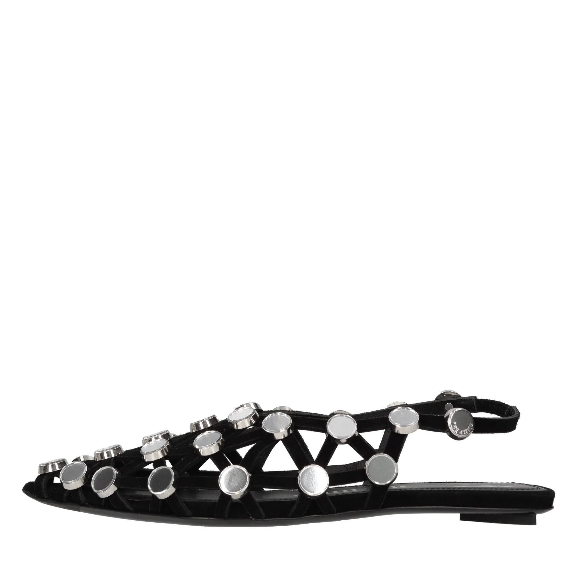 Ballerine slingback Grid in camoscio con applicazione di specchietti 