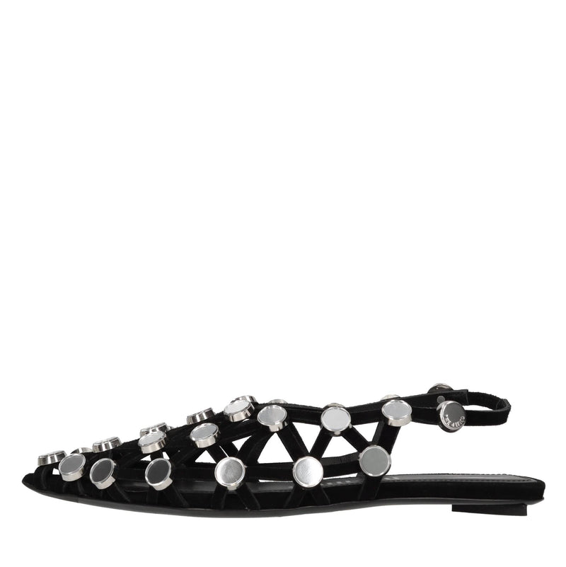 Ballerine slingback Grid in camoscio con applicazione di specchietti 