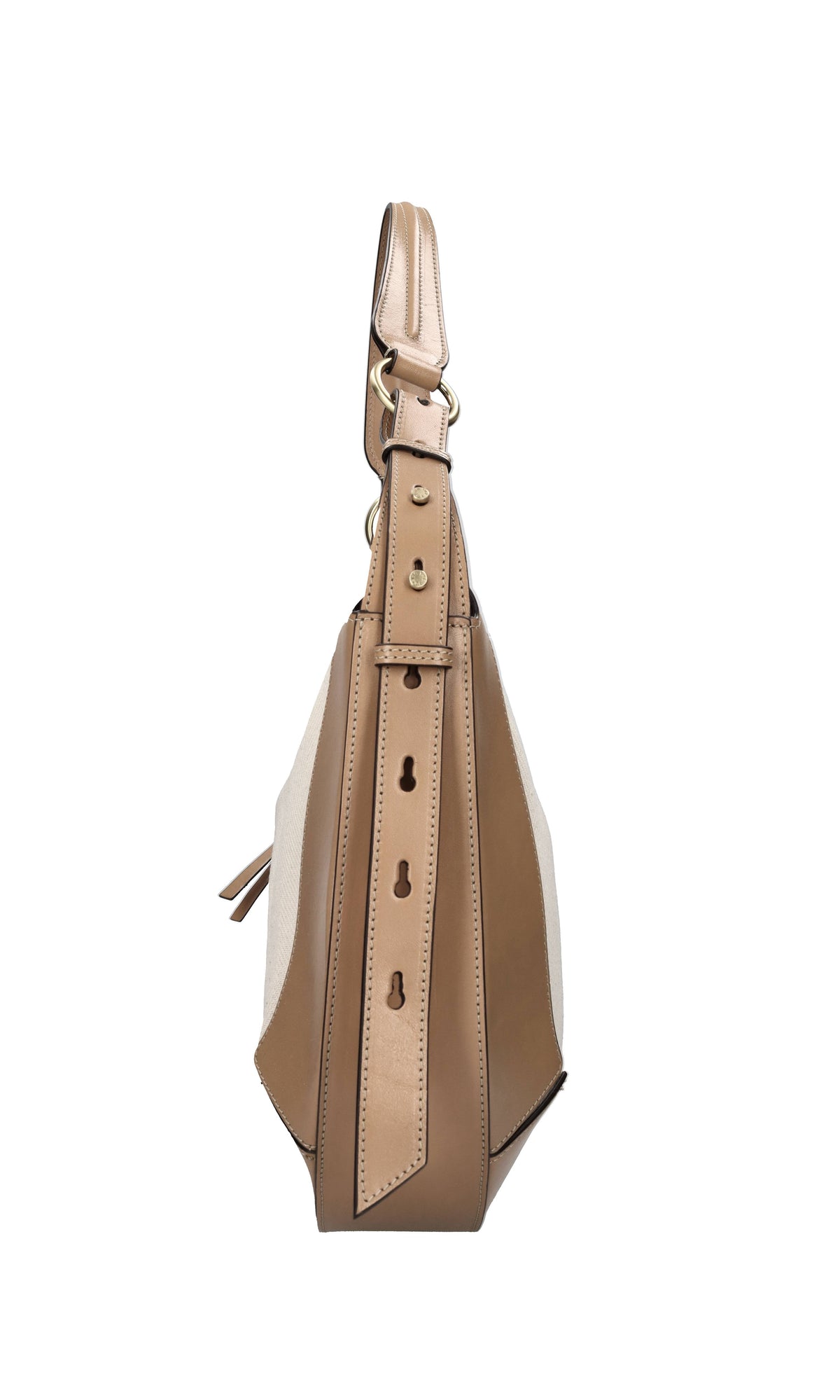 Borsa in pelle e tessuto 