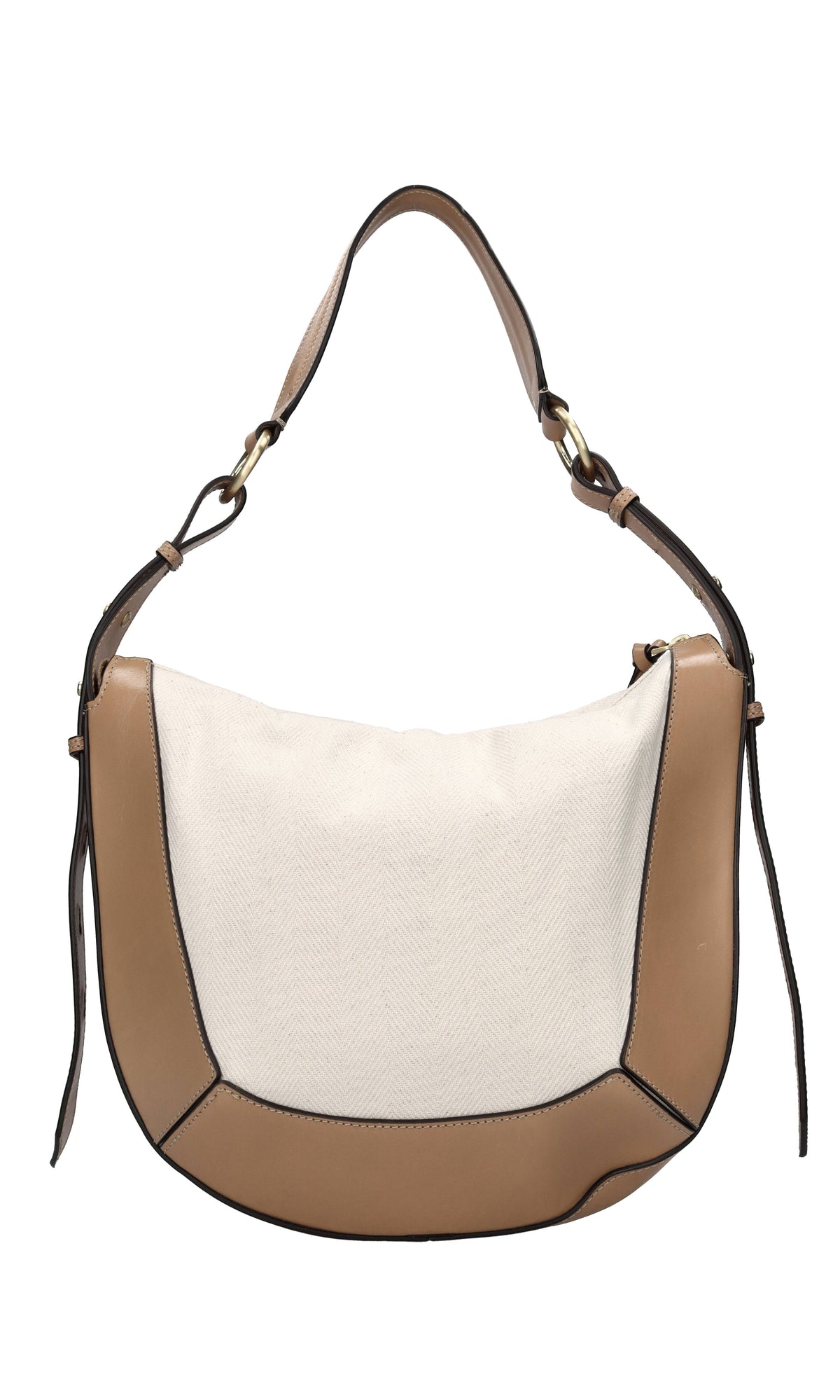 Borsa in pelle e tessuto 