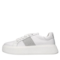 Sneakers in pelle e strass 