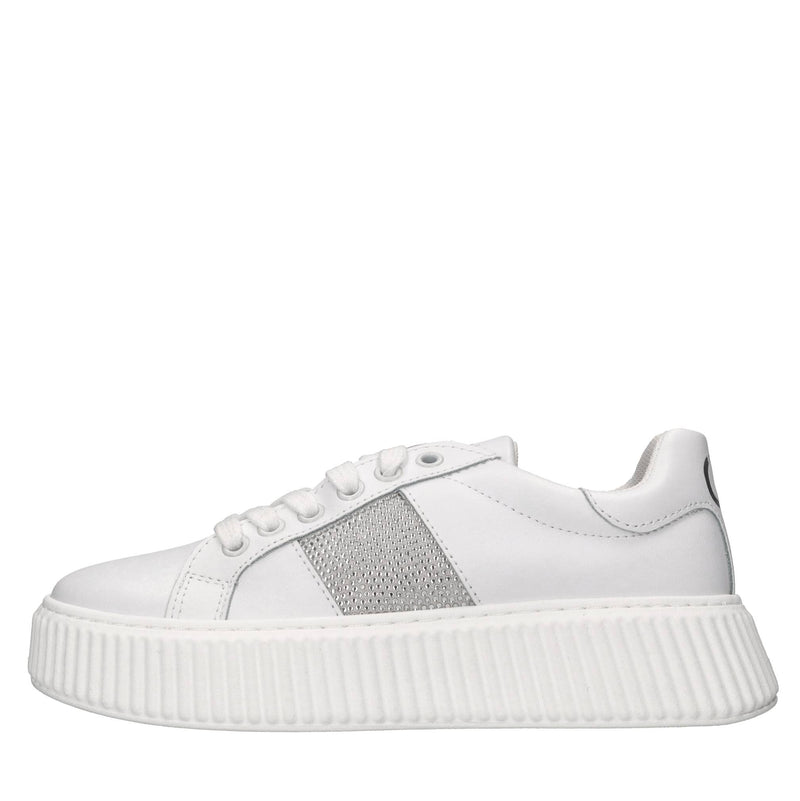 Sneakers in pelle e strass 