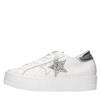 Sneakers in pelle e glitter 