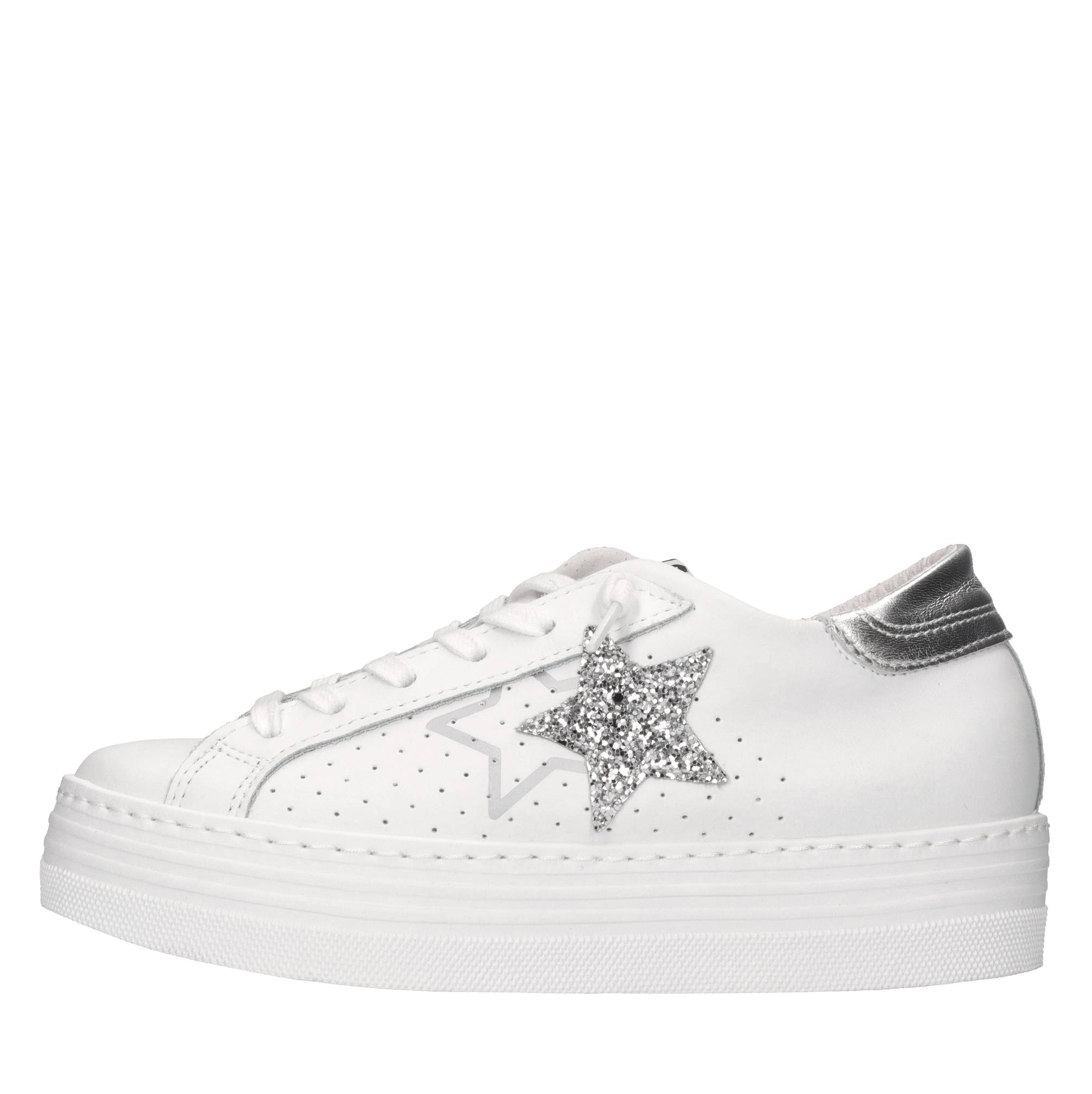 Sneakers in pelle e glitter 