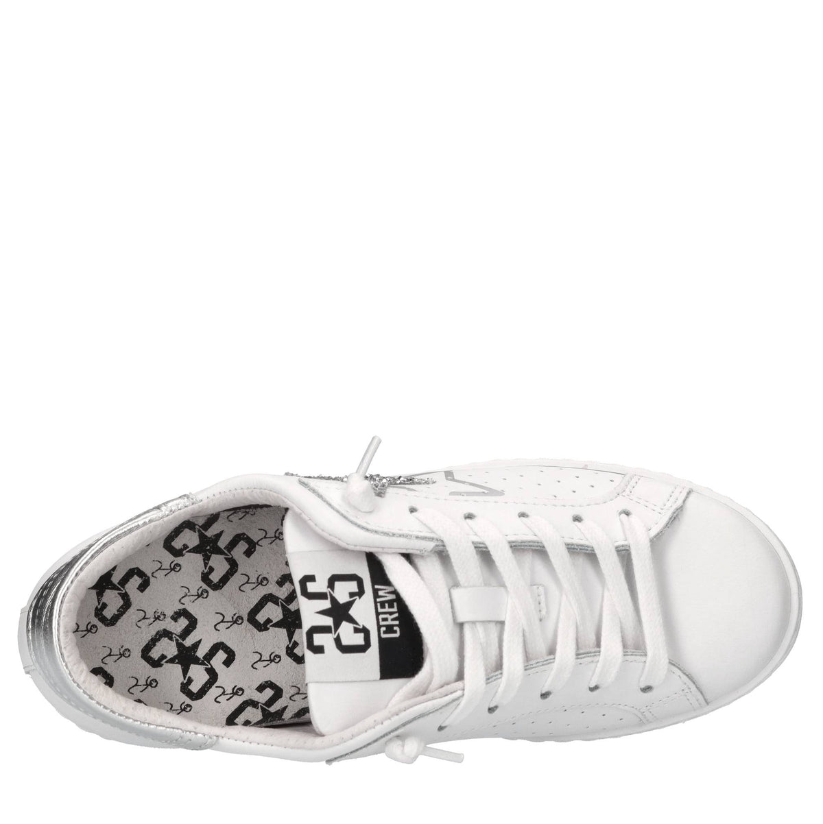 Sneakers in pelle e glitter 