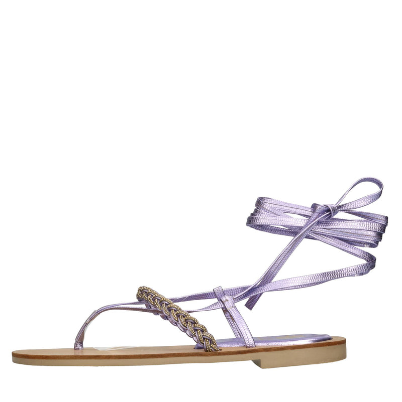 Flat in ecopelle con intreccio di strass 