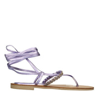 Flat in ecopelle con intreccio di strass 