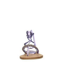 Flat in ecopelle con intreccio di strass 
