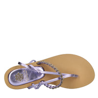 Flat in ecopelle con intreccio di strass 