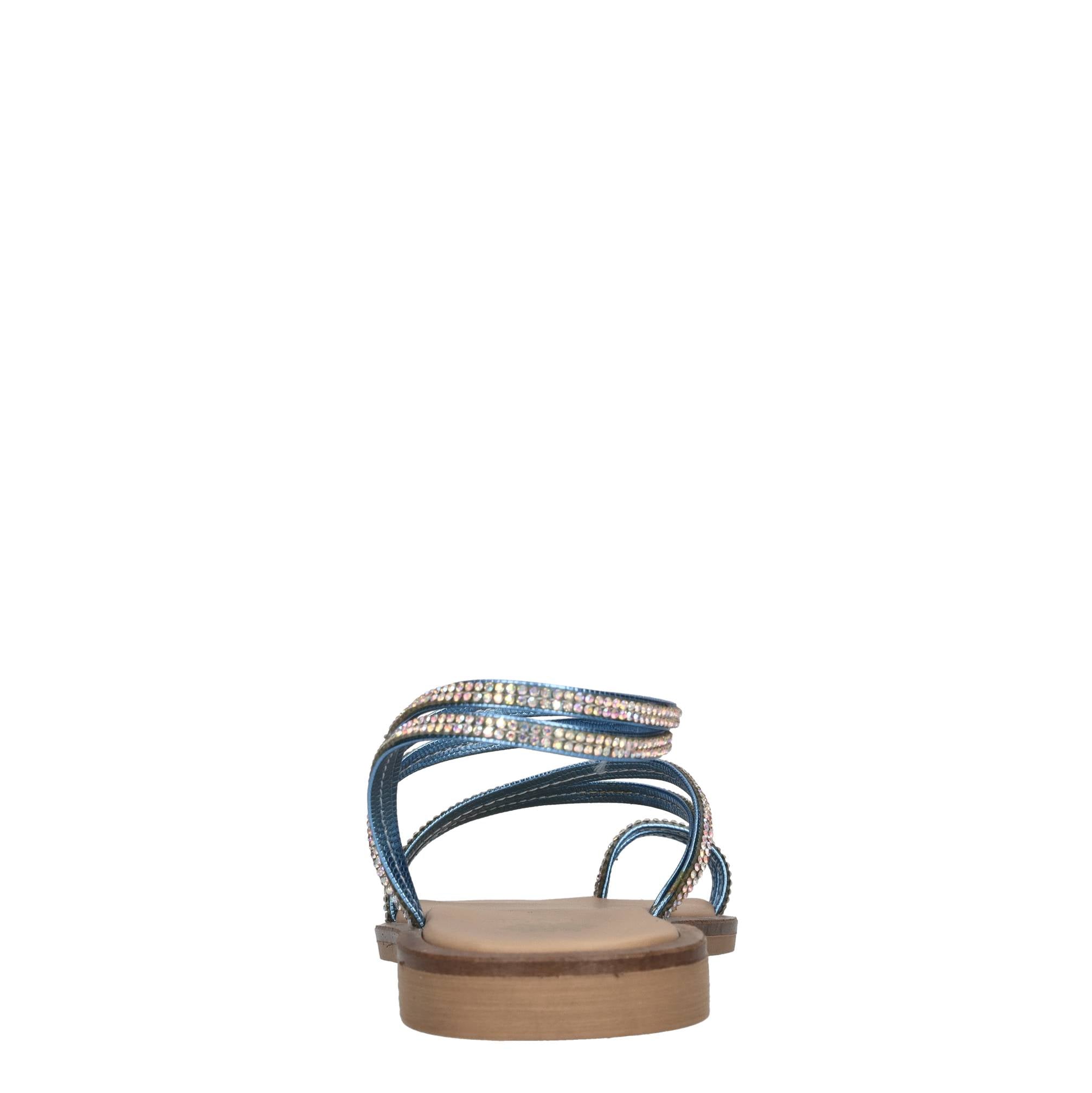 Flat in pelle e strass 